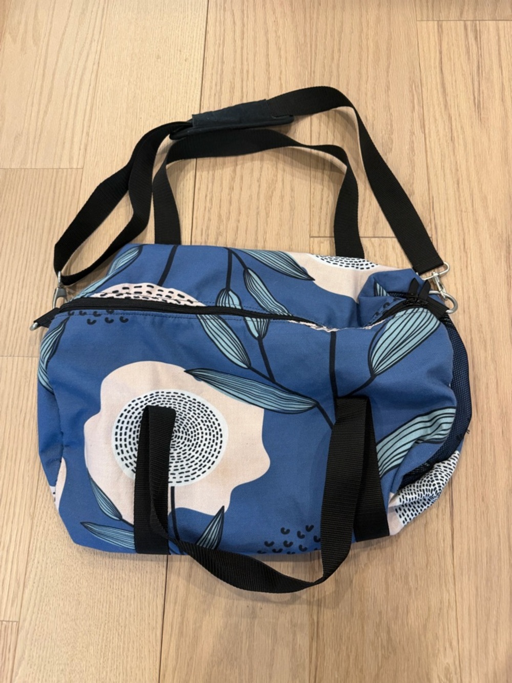 Blue Floral Weekend Shoulder Bag